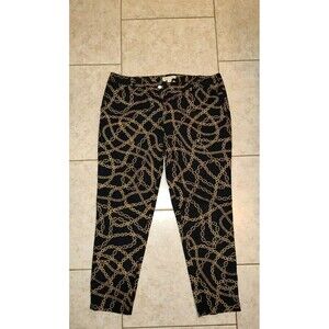 Michael Kors Stretch Miranda Chain Print Tapered Chino Pants Women's 16w